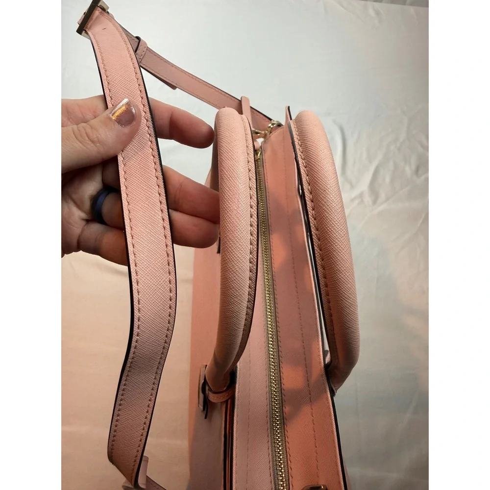 Kate‎ Spade Pink Saffiano Leather Satchel Crossbody Bag Dust Bag #mc